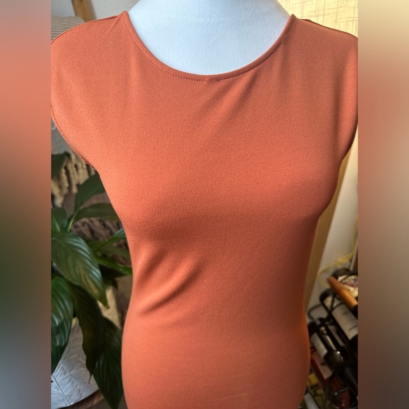 Zara orange classy bodycon dress - Picture 2 of 4